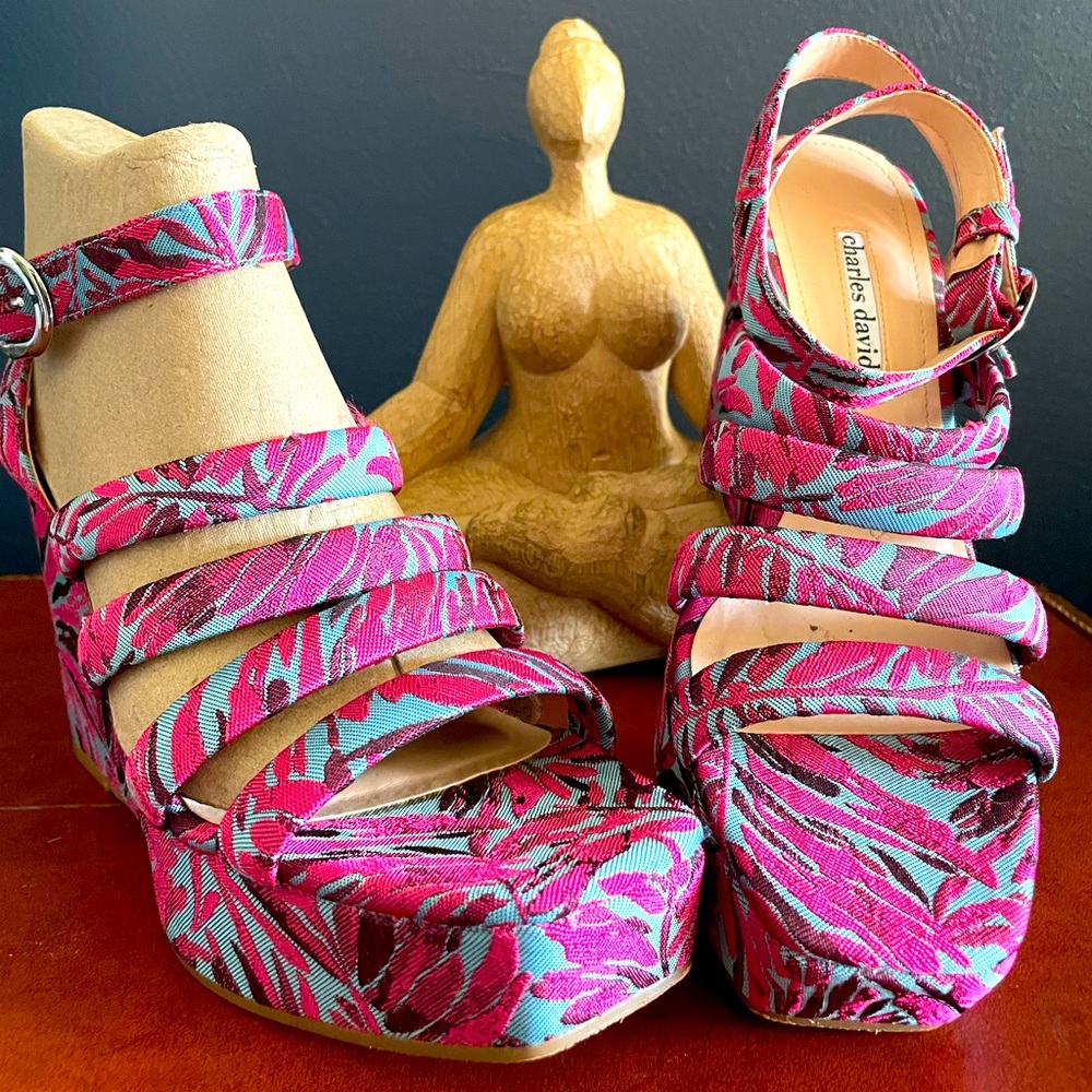 Charles David | Judy Bamboo Platform Wedge | Size 8.5